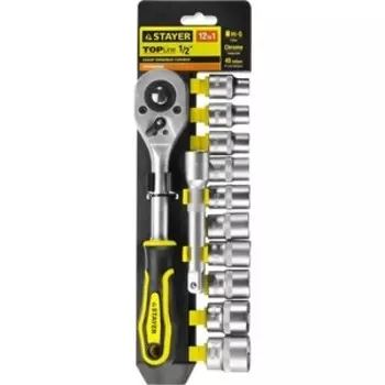 Набор торцевых головок Stayer Standard 10-24 мм 1/2'' 12 предметов (27750-H12)