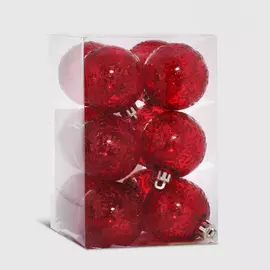 Набор елочных игрушек Unique Treasures 4211ND красные, 12 шт