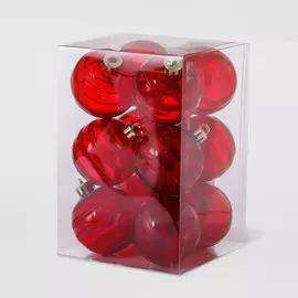 Набор елочных игрушек Unique Treasures A577RD красные, 12 шт