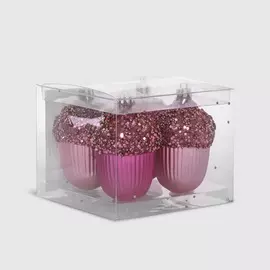 Набор елочных игрушек Unique Treasures 4 шт розовый 170 мм