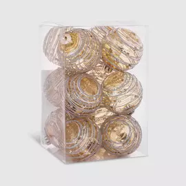 Набор елочных игрушек Unique Treasures 60RS8NS-A2303CH 12 шт золото