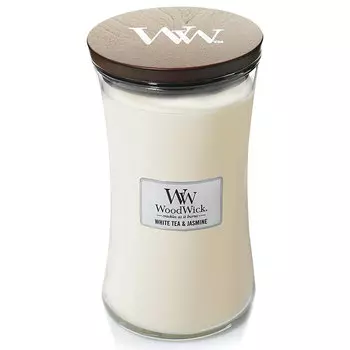 Свеча большая Woodwick Белый чай и жасмин