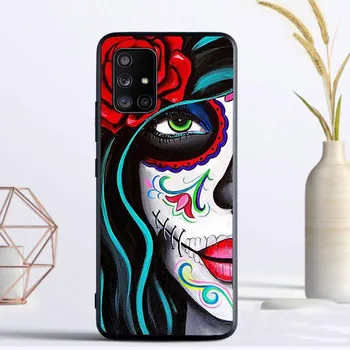 Чехол с татуировкой мексиканского черепа и девушки для Samsung Galaxy A13 A53 A11 A12 A32 A22 A52 A10S A41 A42 A33 A20E A30S A40 A21S Galaxy A10