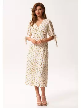 Платье 1042 молочный с принтом