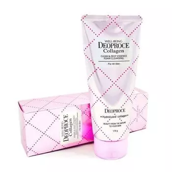пенка для умывания с коллагеном deoproce cleanbello collagen essential clean &amp; deep foam cleansing