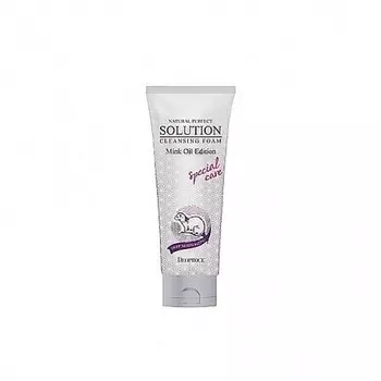 пенка для умывания с маслом норки 8 в 1 deoproce natural solution cleansing foam mink oil