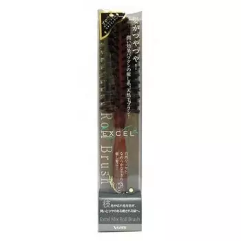 щетка для укладки волос с натуральной щетиной vess excel mix roll brush