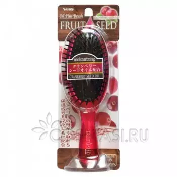щетка массажная для волос с маслом семян клюквы круглая vess fruit seed brush