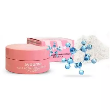 патчи для глаз с коллагеном и гиалуроновой кислотой ayoume collagen + hyaluronic eye patch