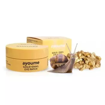 патчи для глаз с золотом и улиточным муцином ayoume gold + snail eye patch