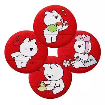 спонж косметический для пудры the saem over action little rabbit love me cushion puff