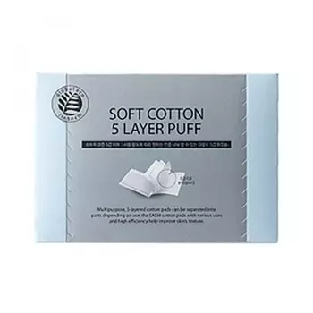 спонжи хлопковые косметические the saem soft cotton 5 layer puff (new)