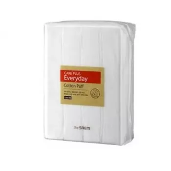 спонжи косметические из 100% хлопка the saem care plus everyday cotton puff