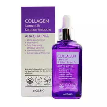 сыворотка для лица с коллагеном dr.cellio collagen derma lift solution ampoule