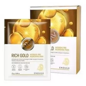 тканевая маска с золотом enough rich gold intensive pro nourishing mask