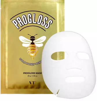 тканевая маска с золотом и прополисом vt cosmetics progloss mask