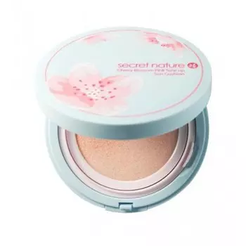 тональная основа-кушон с экстрактом цветка вишни secret nature cherry blossom pink tone up sun cushion spf50+/pa++++