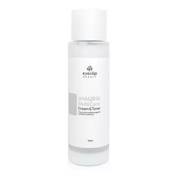 тонер-крем с кислотами 2 в 1 eyenlip aha &amp; bha multi care cream &amp; toner