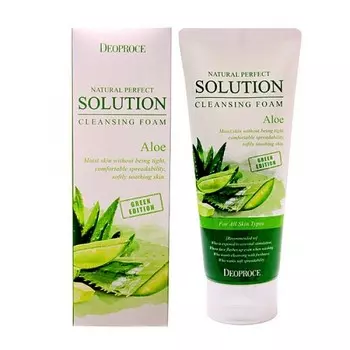 пенка для умывания алое deoproce natural solution cleansing foam green aloe