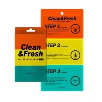 трехэтапные полоски для носа eunyul clean &amp; fresh 3-step nose pack