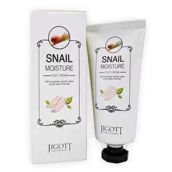 увлажняющий крем для ног с экстрактом слизи улитки jigott snail moisture foot cream