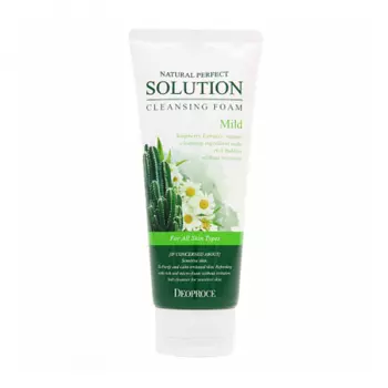 пенка для умывания кактус, ромашка deoproce natural perfect solution cleansing foam mild
