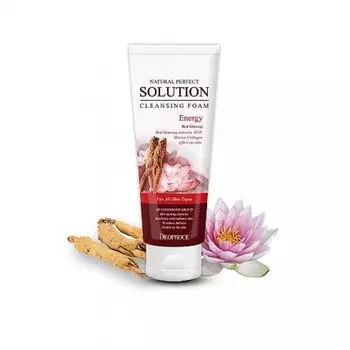 пенка для умывания красный женьшень deoproce natural perfect solution cleansing foam energy