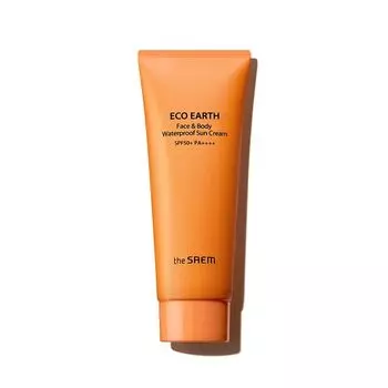водостойкий солнцезащитный крем для лица и тела the saem eco earth face &amp; body waterproof sun cream spf50+ pa++++