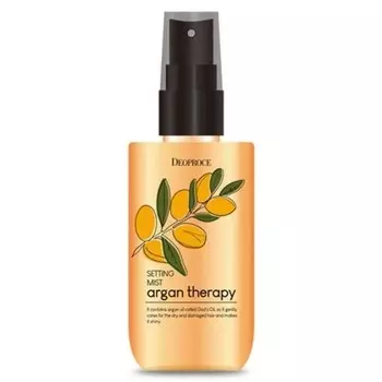 восстанавливающий мист для волос с маслом арганы deoproce argan therapy setting mist