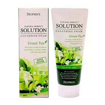 пенка для умывания "зеленый чай" deoproce natural solution cleansing foam greentea
