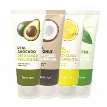 отшелушивающий пилинг - гель для лица farmstay real deep clear peeling gel