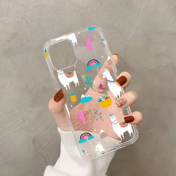 Kawaii милый лама альпака животные мультфильм красочный чехол для телефона для iphone 13 11 12 pro XS MAX 8 7 6 6S Plus X 5S SE 2020 XR чехол 6plus or 6s plus