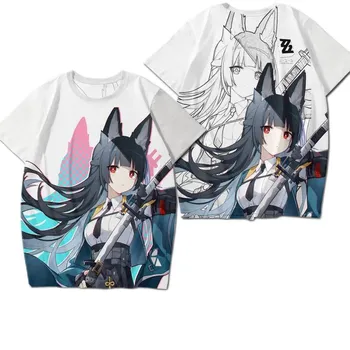 ARPG Game Zenless Zone Zero Графические футболки с 3D принтом Новые игры Honkai Impact ZZZ Футболка Мужская одежда Топ с круглым вырезом M белый
