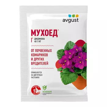 Средство защиты от почвенных вредителей на цветах Avgust Мухоед 10 г