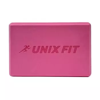 Блок для йоги и фитнеса UNIX Fit (200 г) 23 х 15 х 7 см, 1 шт, розовый