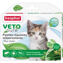 БиоКапли Beaphar Veto pure от блох и клещей для котят (3 пипетки)