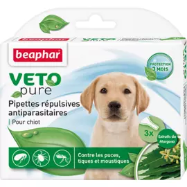 БиоКапли Beaphar Veto pure от блох и клещей для щенков (3 пипетки)