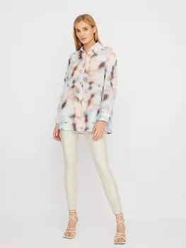 Брюки Skinny из экокожи с акцентными вставками