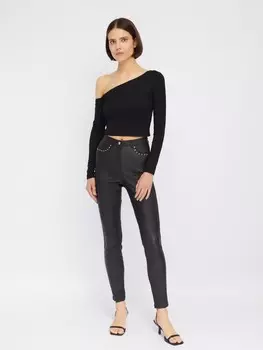 Брюки Skinny из экокожи со средней посадкой