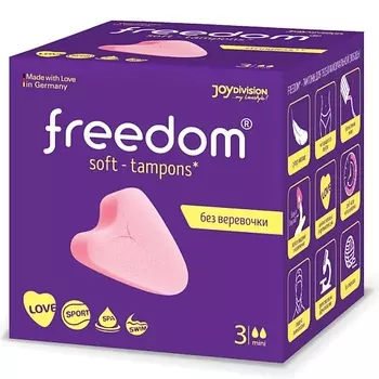 FREEDOM Тампоны без верёвочки mini, 3 шт - комфорт и свобода движения 3.0