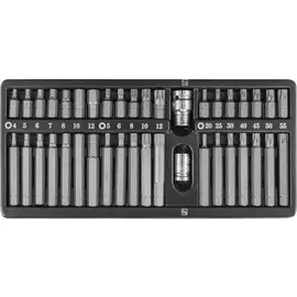 Набор вставок бит JONNESWAY TORX (Т), SPLINE (М) 3/8", 1/2" T20-T55, M5-M12 удл. 30, 75мм 40 шт