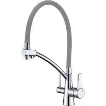 Смеситель для кухни Gappo G4398-17 с подключением фильтра, хром серый (6959477656095)