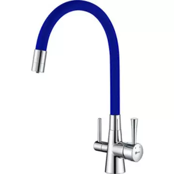 Смеситель для кухни Lemark Comfort под фильтр, хром/синий (LM3075C-Blue)