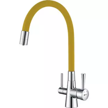 Смеситель для кухни Lemark Comfort под фильтр, хром/желтый (LM3075C-Yellow)