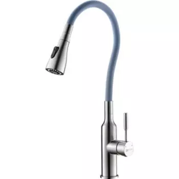 Смеситель для кухни Lemark Expert с гибким изливом, серый (LM5082S-Gray)
