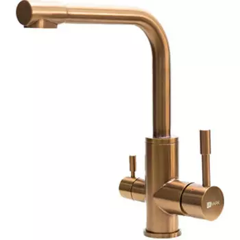 Смеситель для кухни Lemark Expert с подключением к фильтру, розовое золото (LM5061RGN)