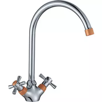 Смеситель для кухни Decoroom хром/оранжевый (DR46028-Orange)