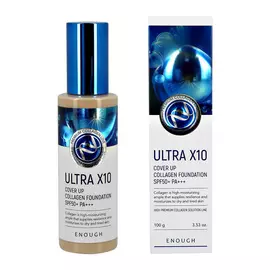 ENOUGH Основа тональная для лица PREMIUM ULTRA X10 COVER UP COLLAGEN FOUNDATION
