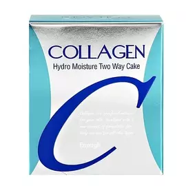 ENOUGH Пудра компактная для лица COLLAGEN HYDRO MOISTURE TWO-WAY CAKE SPF25 PA++ со сменным блоком