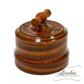 Выключатель двойной декор Палисандр 34127 (Lindas)